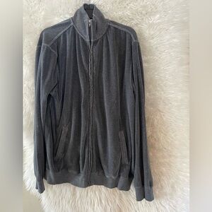 Daniel Buchler Men’s Velour Full Zip Long Sleeve Track Jacket. Size XL